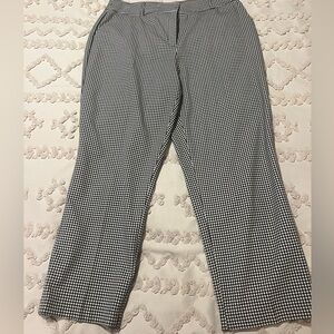 Joie Women's Black and White Checkered Trousers